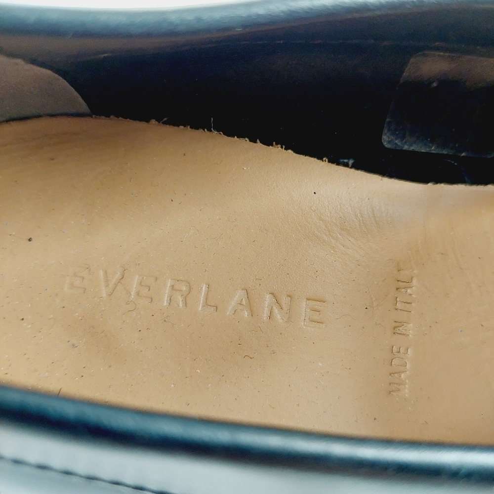Everlane Women's Black Leather Modern Loafers V331 - Picture 6 of 8